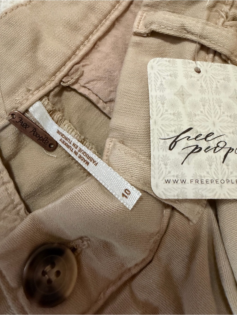 Free People woman’s Khaki/Tan Chinos size 10